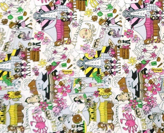 Japanese Osaka Print Fabric | White/Pink - Muumuu Outlet