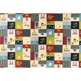 Sushi and Cat Print Fabric | Navy - Muumuu Outlet