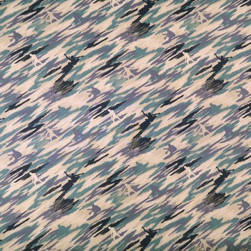 Camouflage Surfer Fabric | Green/Blue/Turquoise - Muumuu Outlet