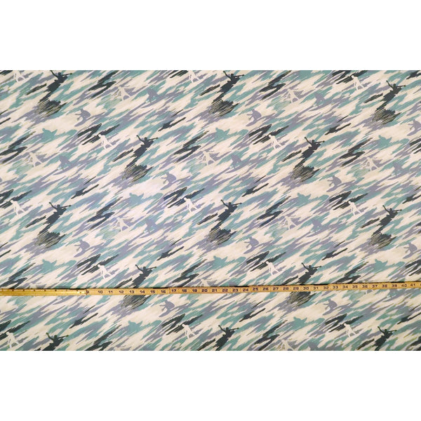 Camouflage Surfer Fabric | Green/Blue/Turquoise - Muumuu Outlet