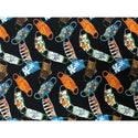 Hawaiian Mask Print Fabric | Black - Muumuu Outlet