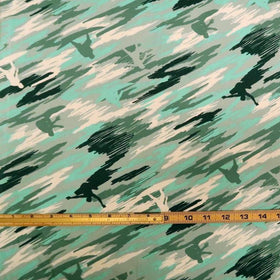 Camouflage Surfer Fabric | Green/Blue/Turquoise - Muumuu Outlet
