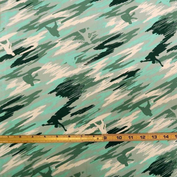 Camouflage Surfer Fabric | Green/Blue/Turquoise - Muumuu Outlet