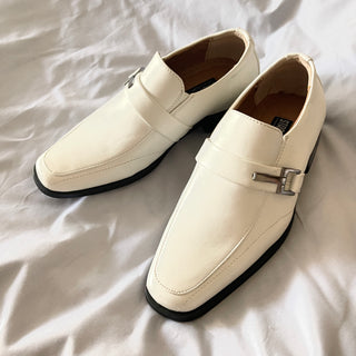 Boy’s Formal White Leather Dress Shoes
