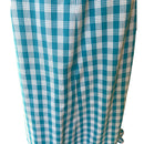 Hawaiian Traditional Muumuu Aqua Palaka With Half Sleeve 6300-3