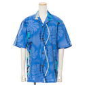 Lei Print Hawaiian Shirt | Blue - Muumuu Outlet