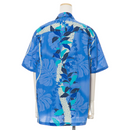 Lei Print Hawaiian Shirt | Blue - Muumuu Outlet