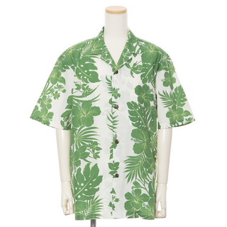 Green Hibiscus Hawaiian Shirt | Green - Muumuu Outlet