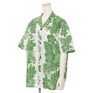 Green Hibiscus Hawaiian Shirt | Green - Muumuu Outlet