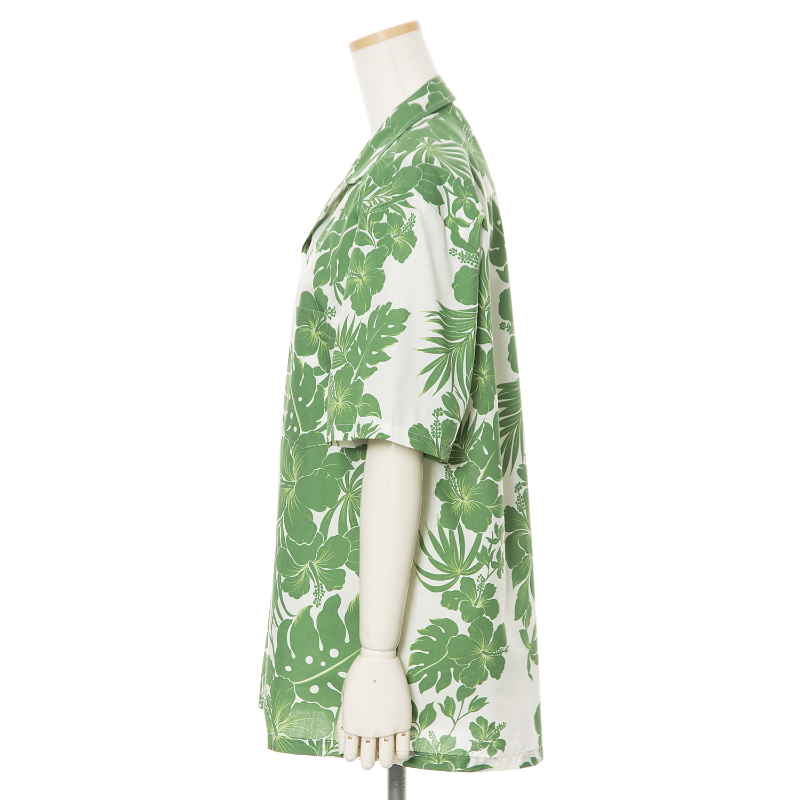 Green Hibiscus Hawaiian Shirt | Green - Muumuu Outlet