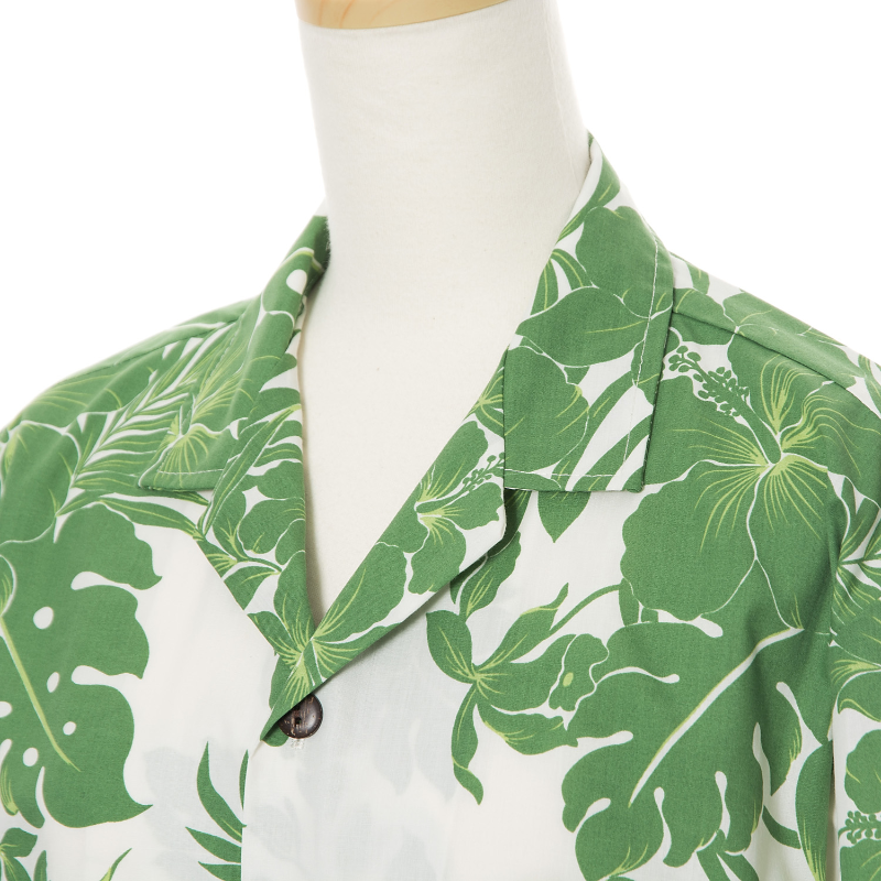 Green Hibiscus Hawaiian Shirt | Green - Muumuu Outlet