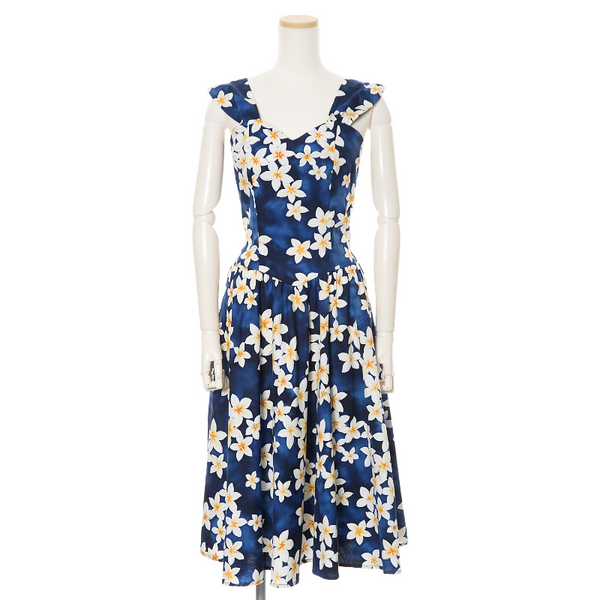 Blue Plumeria Sun Dress
