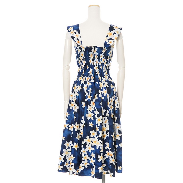 Plumeria Shower Cotton Sun Dress | Blue, Pink - Muumuu Outlet
