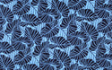 Hawaiian Leaf Knit Jersey Fabric | Blue - Muumuu Outlet