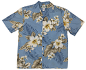 Navy Blue Hibiscus Hawaiian Shirt