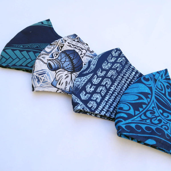 Blue Hawaiian Fabric Face Mask - Muumuu Outlet