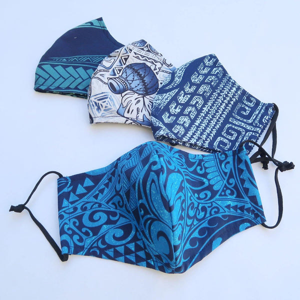 Blue Hawaiian Fabric Face Mask - Muumuu Outlet