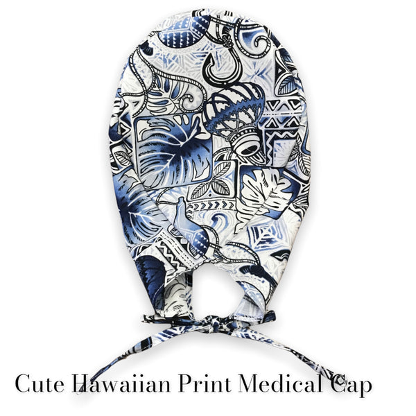 Hawaiian Print Medical Cap for Men and Women