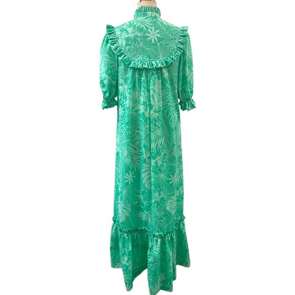 Mint Green HighNeck Muumuu Hibiscus