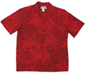 Monstera and Palm Leaf Red Hawaiian Shirt