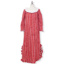 Red Muumuu Dress with White Lace Trim | Eyelet Red 6303-1