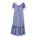 Hawaiian Palaka Muumuu Dress With White Frills - Muumuu Outlet