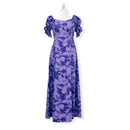Purple Half Sleeve Hibiscus Dress | Purple 2866-1