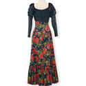 Victorian Style Black Lacey Long Sleeve Formal Hawaiian Dress