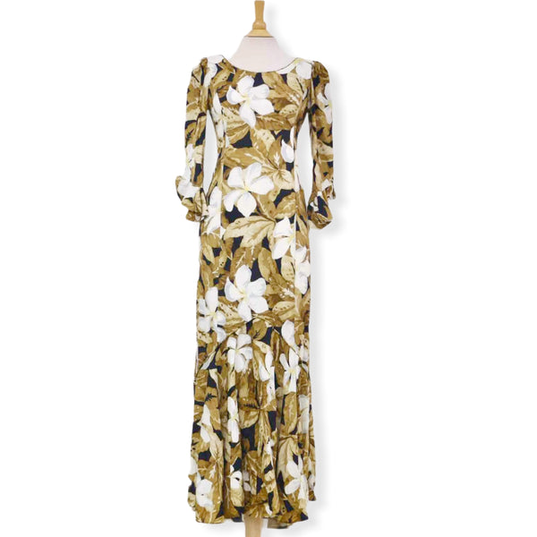 Plumeria Brown Long Dress