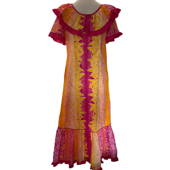 Tropical Lei Flowers Ombre Muumuu Pink