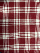 Dark Red Palaka Vintage Style Hawaiian Muumuu Dress with Long Sleeves 6303-6