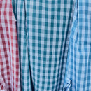 Hawaiian Traditional Muumuu Aqua Palaka With Half Sleeve 6300-7