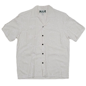 Palm Tree Simple Hawaiian Shirt | White - Muumuu Outlet