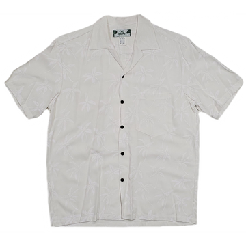 Palm Tree Simple Hawaiian Shirt | White - Muumuu Outlet