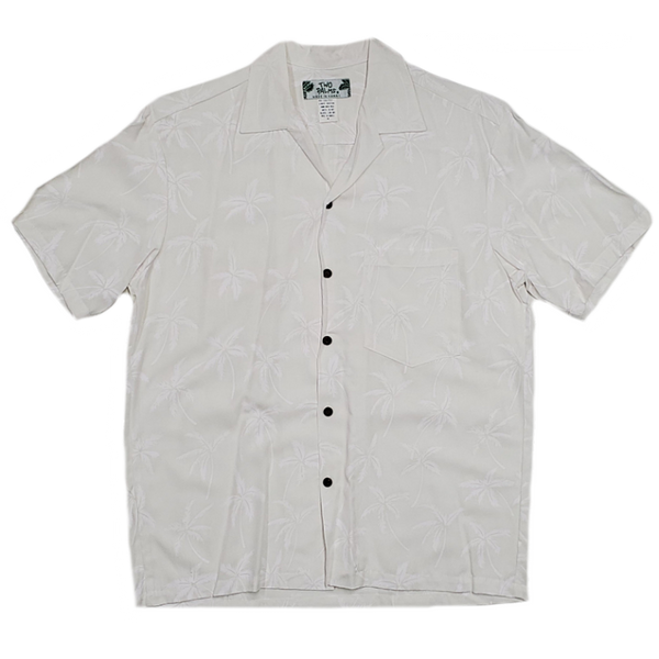 Palm Tree Simple Hawaiian Shirt | White - Muumuu Outlet