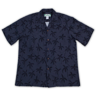 Palm Tree Simple Hawaiian Shirt | Black - Muumuu Outlet