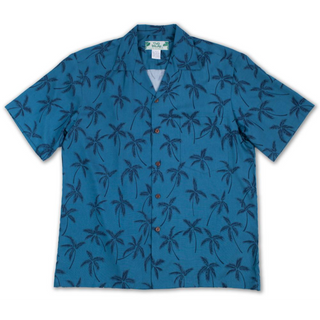 Palm Tree Simple Hawaiian Shirt | Lighter Blue - Muumuu Outlet