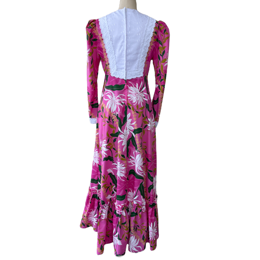 Cap Sleeves Long Ruffled Muumuu Dress
