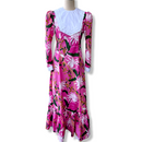 Pink and White Lace Trim Vintage Style Long Sleeve Gorgeous Dress 6761/750-1