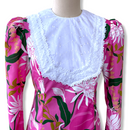 Pink and White Lace Trim Vintage Style Long Sleeve Gorgeous Dress 6761/750-3