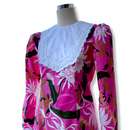 Pink and White Lace Trim Vintage Style Long Sleeve Gorgeous Dress 6761/750-5