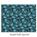 Ombre Polynesian Tribal Tapa and Monstera Print | Turquoise BLK-0005TP
