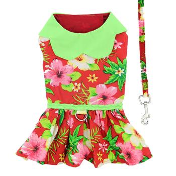 Hawaiian Muumuu Dress for Dog | Red Floral Print - Muumuu Outlet