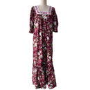 Hawaiian Muumuu Dress in Dark Red