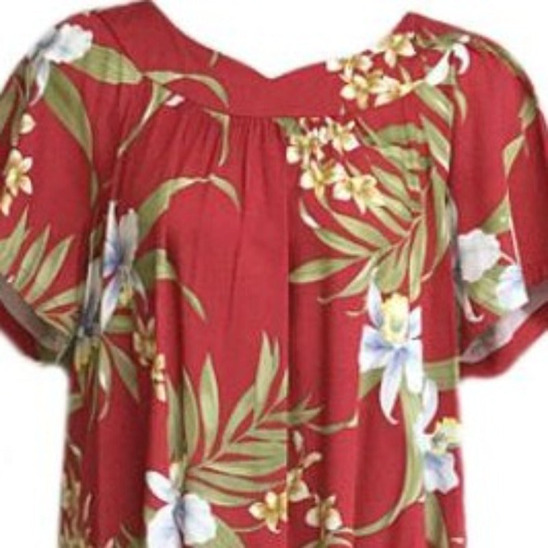 Red Muumuu for Fun Summer Party | Orchid - 0