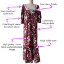 Hawaiian Muumuu Dress in Dark Red