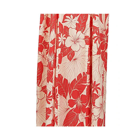 Cream Red Hibiscus Print Dress