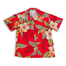 White Hibiscus red Rayon Boy's Shirt-1