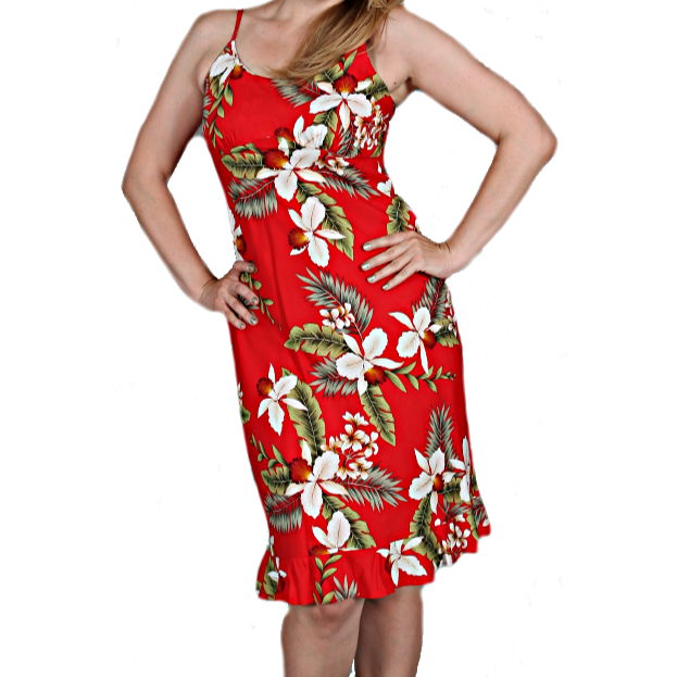 Red hawaiian dress