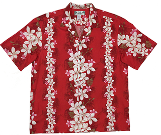 Red Plumeria Hawaiian Shirt
